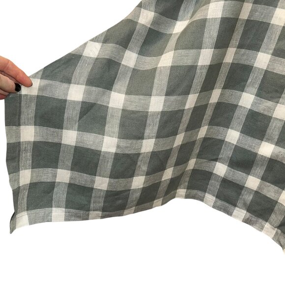 eskander gray white buffalo check linen oversized top 1 size - Picture 4 of 4